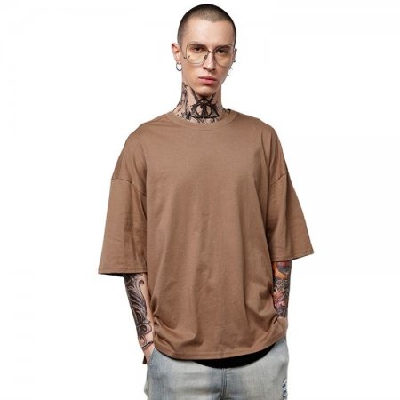 メンズ 100% 厚手の綿プラスサイズドロップショルダーカスタム Tシャツ OEM 空白ボクシーヘビーウェイト特大 Tシャツ男性用