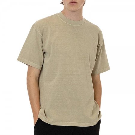 メンズ綿 100% カスタムロゴブランク Tシャツオーバーサイズリブクルーネック無地 Tシャツ高級ルーズ高品質男性用 Tシャツ