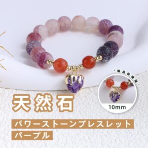 [開運 金運 仕事運 ] 天然石 パワーストーンブレスレット パープル 10mm アクセサリー 天然石ブレスレットパワーストーンブレスレッ スアクセサリー WRTA-BR-064